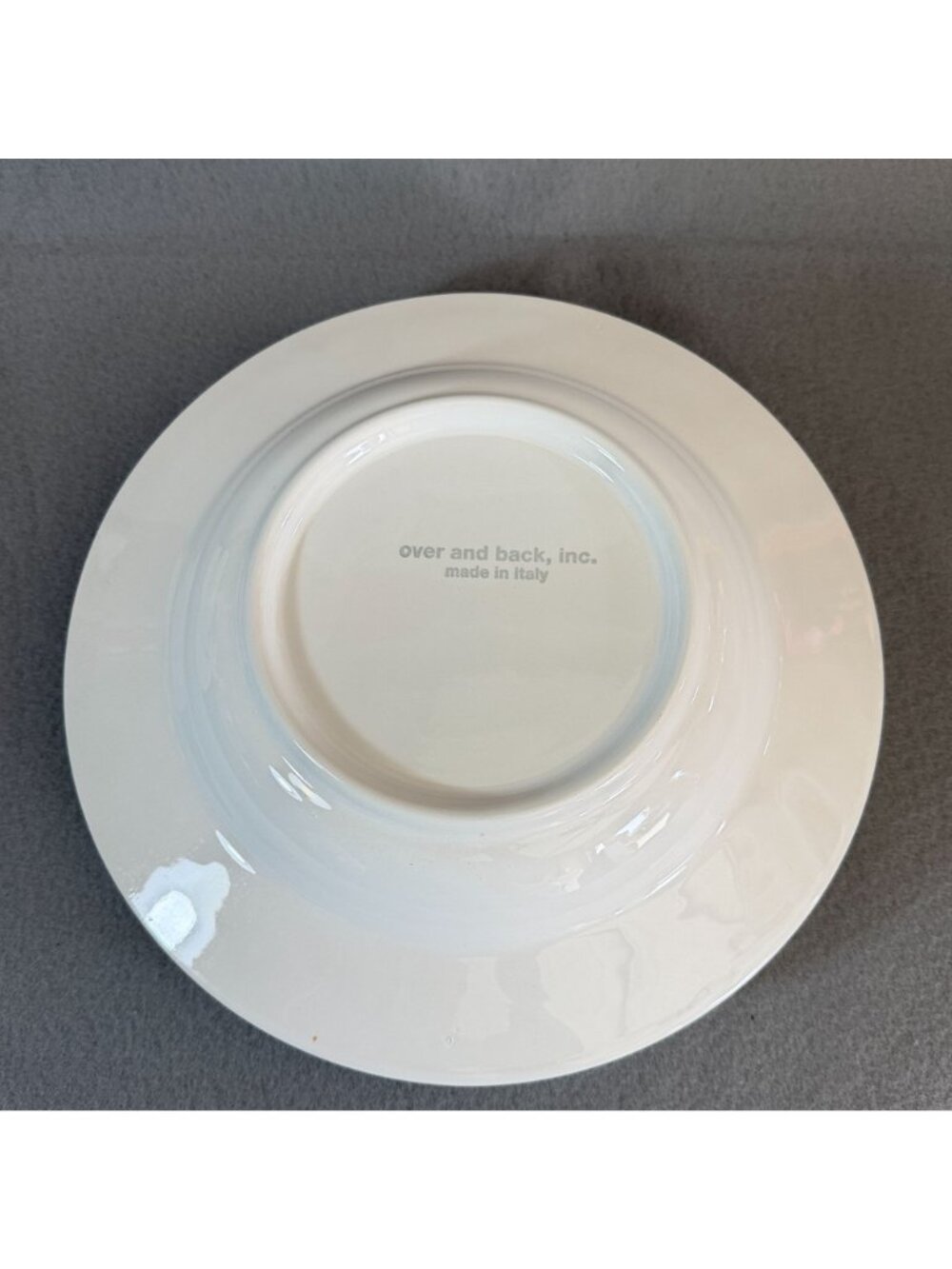 Vintage Over and Back Italy White Ceramic Pasta Soup Bowls Embossed Fruit Set of - Picture 5 of 12